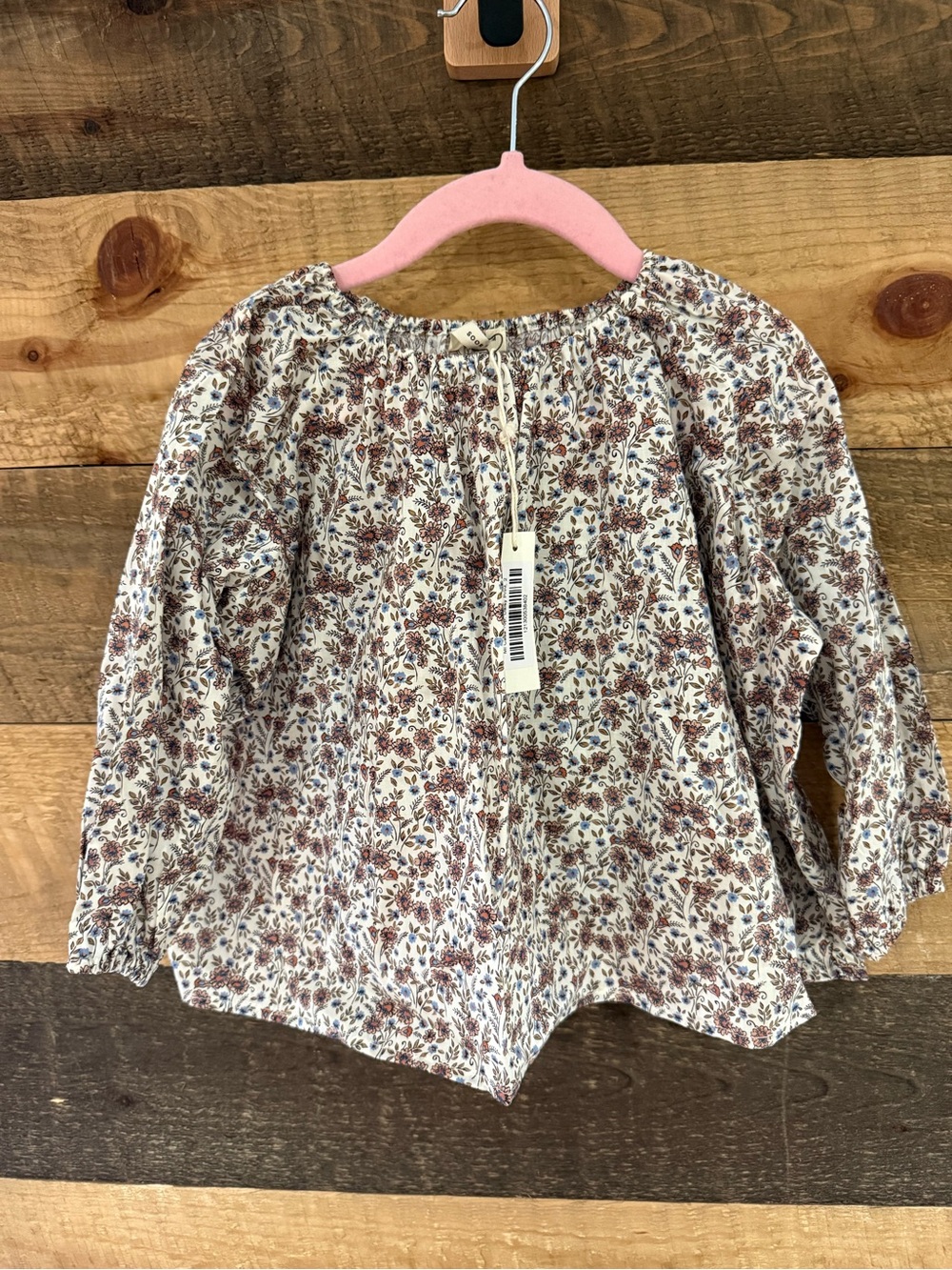 NWT SOOR PLOOM Toddler 2T Floral Peasant Top - Cream/Brown